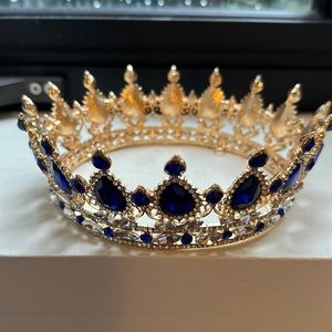 Blue crystal crown tiara